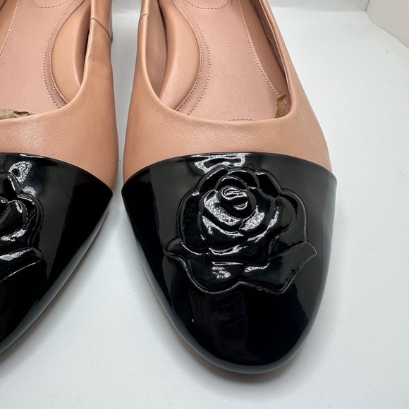 NEW Taryn Rose Rhea Babette Low Heel Pumps Colorblock Nude Pink & Black Sz 11B - Picture 3 of 11